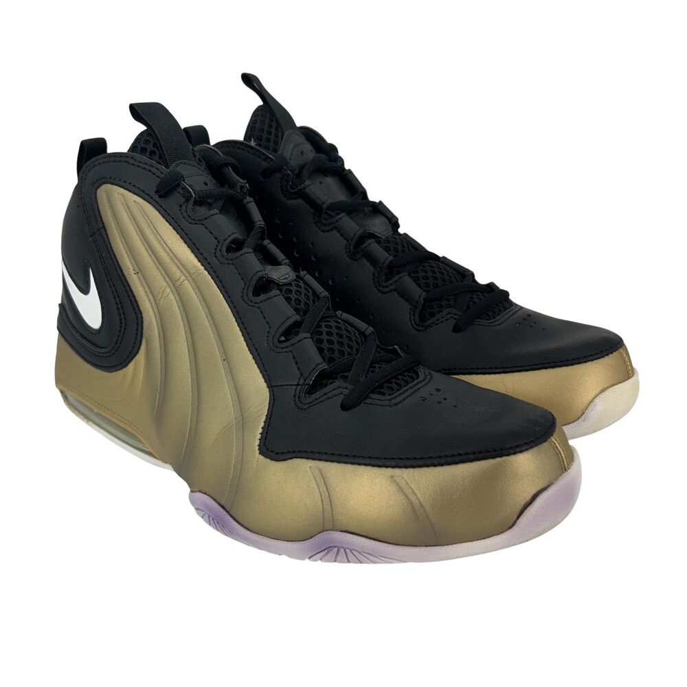 Nike Air Max Wavy Shoes Mens Size 10.5 Gold Black Mid Top Basketball AV8061-003
